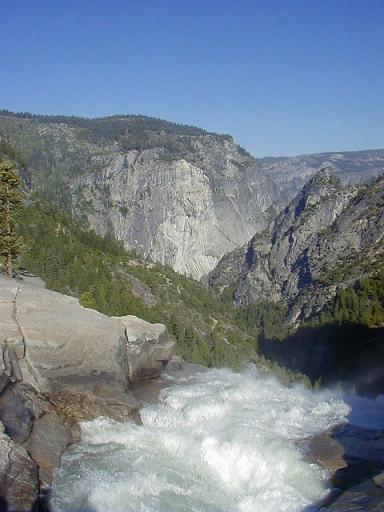 Looking from the bridge over Nevada falls